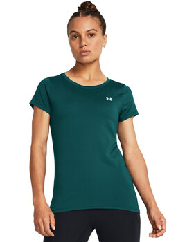 camiseta mujer técnica manga corta under armour , verde