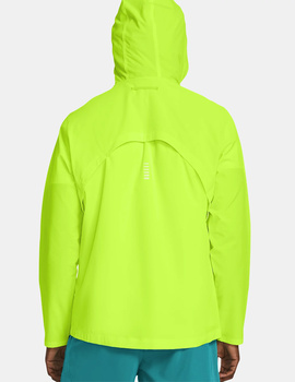 chaqueta hombre,  paravientos repelente de agua under armour, amarillo fluor