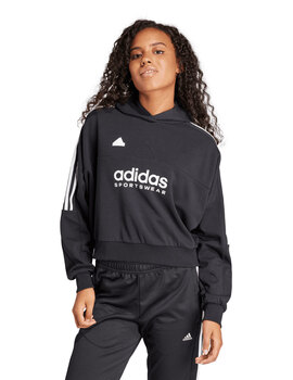 sudadera adidas mujer con capucha TIRO, negro/blanco