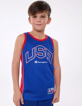 camiseta baloncesto champion niño azul/rojo/blanco