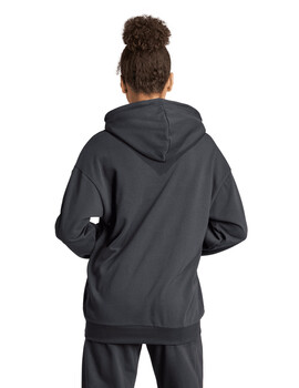 sudadera algodón con capucha mujer, adidas negro