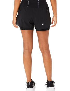 short running mujer asics con malla ROAD 2-N-1 3. negro