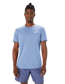 camiseta asics hombre manga corta running , azul