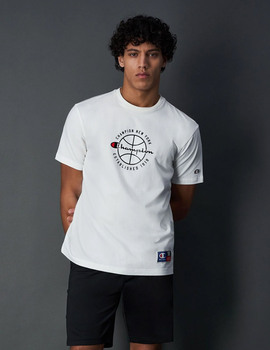 camiseta manga corta champion hombre, blanco