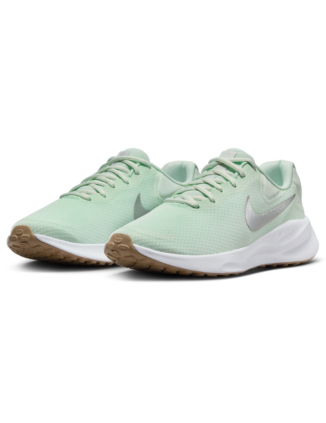 zapatilla mujer running nike  REVOLUTION 7 verde/plata