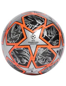 balón de fútbol champions adidas TRN FOIL, plata/negro/naranja