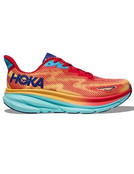 zapatilla running hombre Hoka CLIFTON 9, naranja/rojo