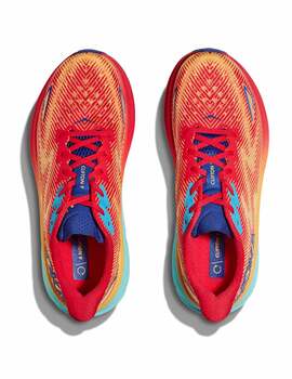 zapatilla running hombre Hoka CLIFTON 9, naranja/rojo
