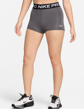 short nike pro mujer 3", gris/negro