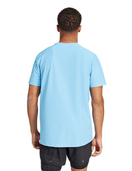 camiseta manga corta hombre  adidas running celeste