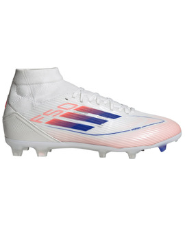 bota de fútbol mujer con calcetin adidas F50 LEAGUE MID, blanco