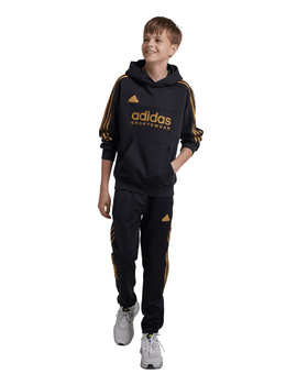 sudadera adidas con capucha alemania junior, negro/bronce