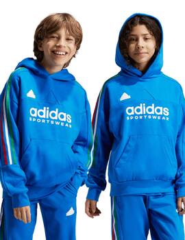 sudadera adidas con capucha italia  junior, azulon
