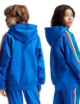 sudadera adidas con capucha italia  junior, azulon