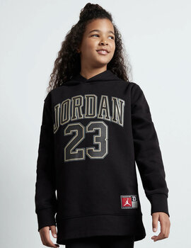 sudadera junior  JORDAN HBR FLC PO, negro/bronce