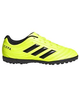 BOTA DE FUTBOL ADIDAS COPA 19.4 TURF JR. FLUOR