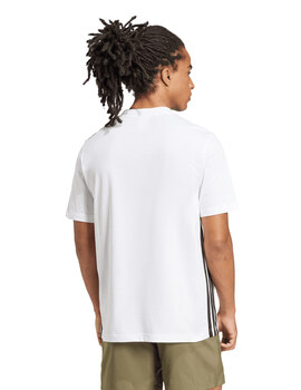 camiseta manga corta adidas hombre tres bandas, blanco/negro