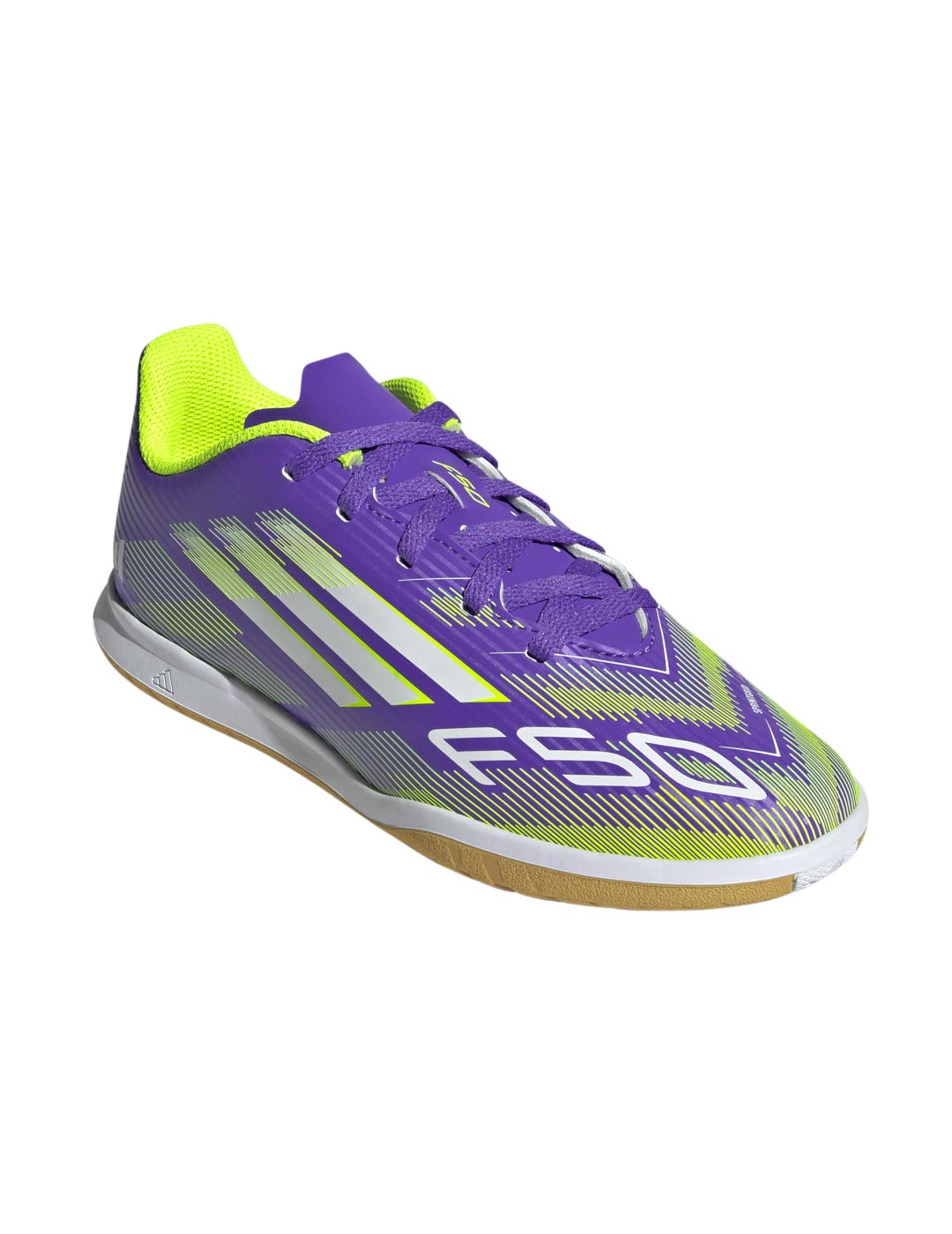 bota de fútbol sala adidas F50 CLUB IN J, morado/verde