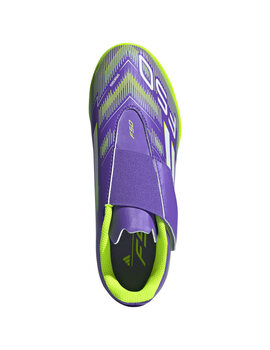 bota de fútbol turf con velcro adidas F50 LEAGUE   Jr. morado/verde