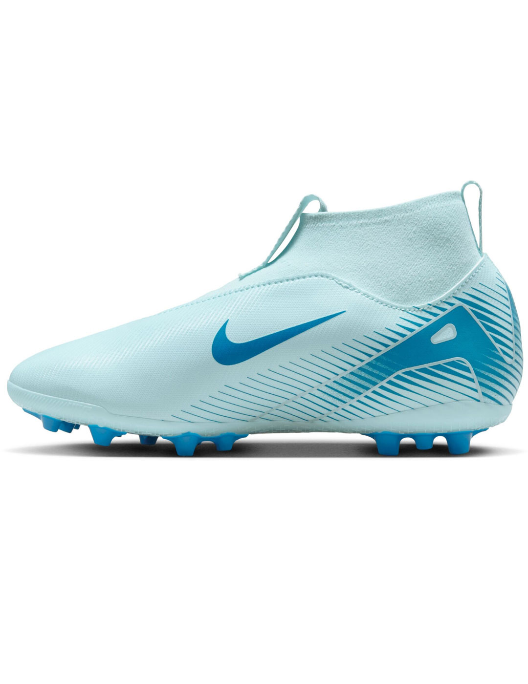 bota de fútbol niñ@ nike sin cordones ZOOM SUPERFLY 10 ACADEMY AG, celeste