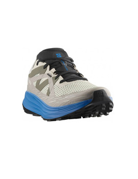 zapatilla trail running hombre, salomon ULTRA FLOW, Gris/negro/azulon