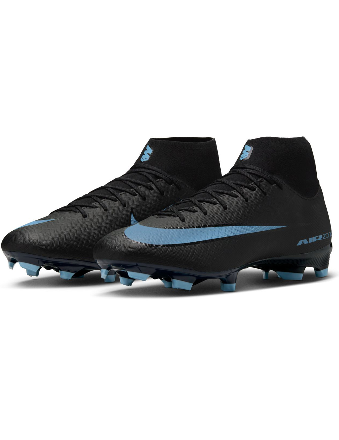 botas de fútbol nike ZM SUPERFLY 10 ACAD FG/MG, negro/azul