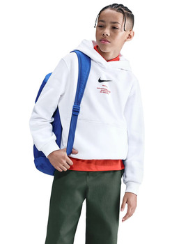 sudadera de capucha junior nike club, blanco