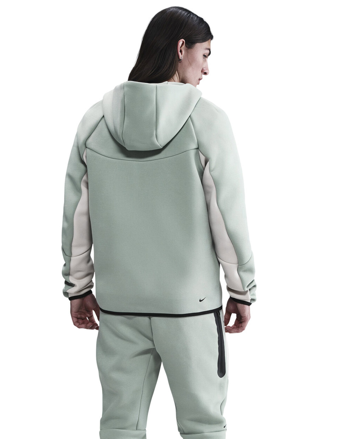 sudadera abierta nike  TECH MEN'S FULL-ZIP, verde/beige