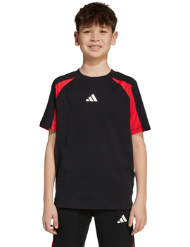 camiseta adidas manga corta junior, negro/rojo