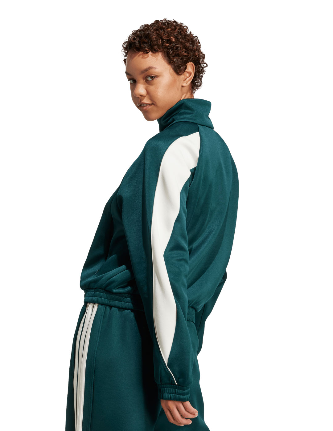 chaqueta adidas mujer  STADIUM TT, verde/blanco
