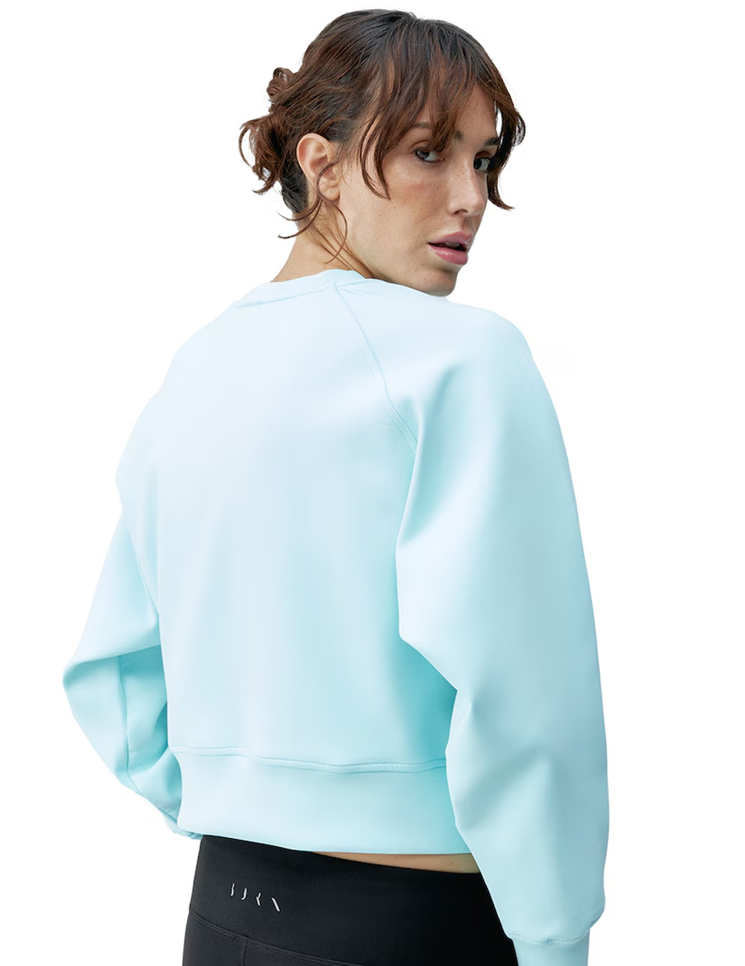 sudadera cuello redondo born living FLORA turquesa