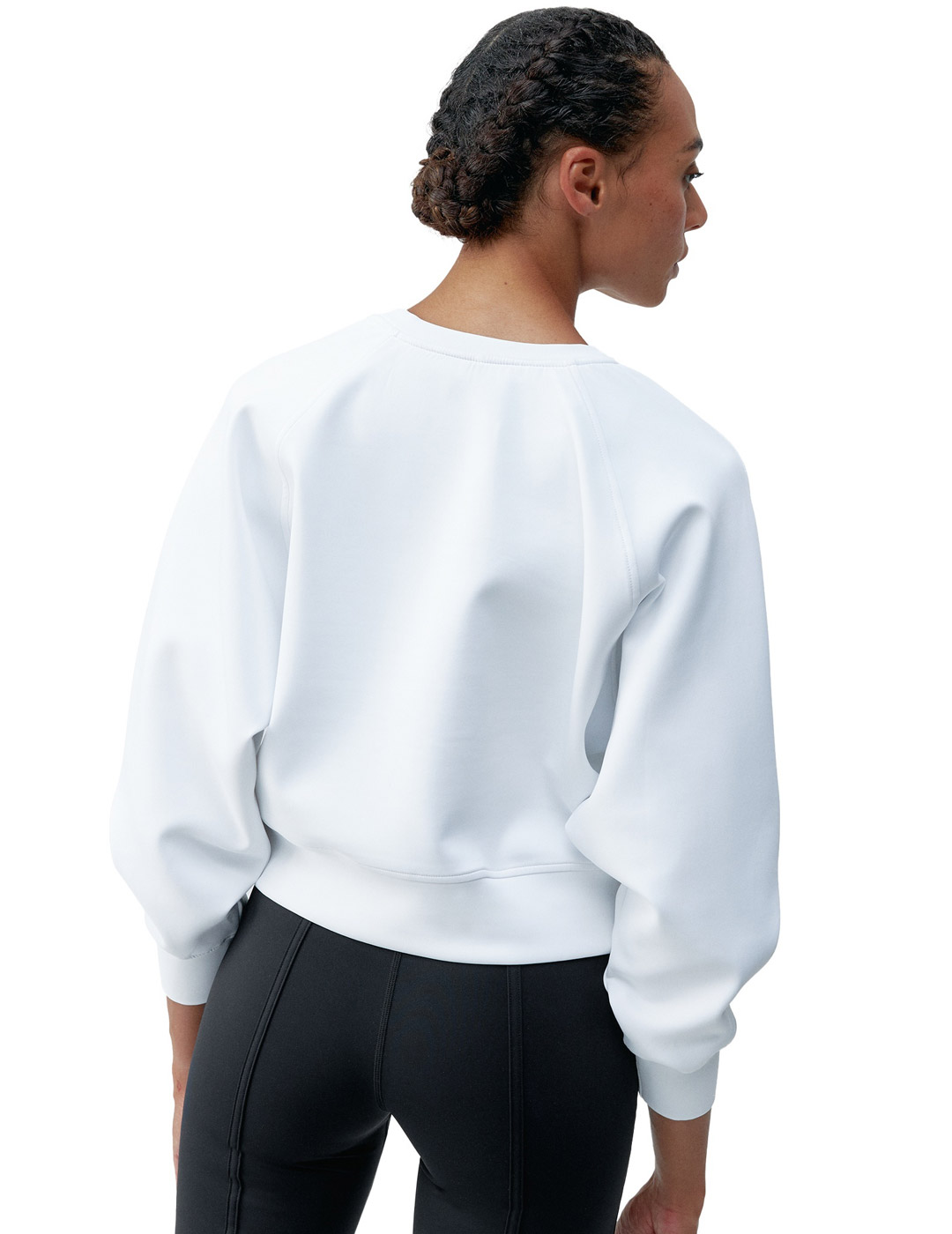 sudadera cuello redondo born living FLORA blanco