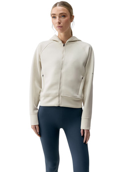 sudadera abierta con capucha born living ELSA, beige