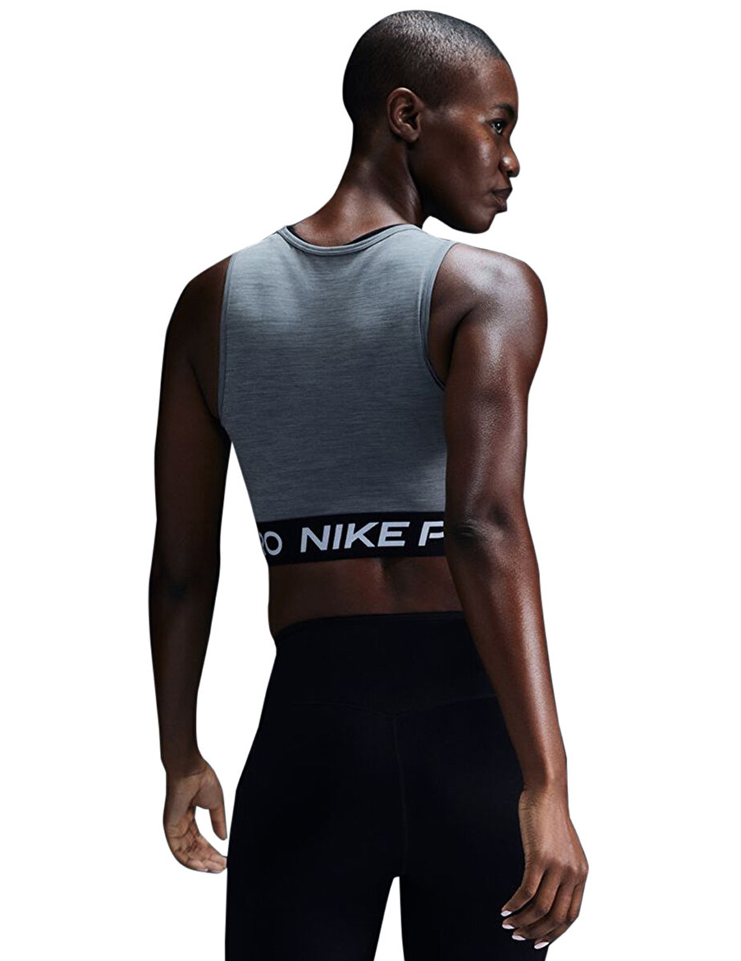 top NIKE PRO WOMEN'S DRI-FIT CROPPED, gris