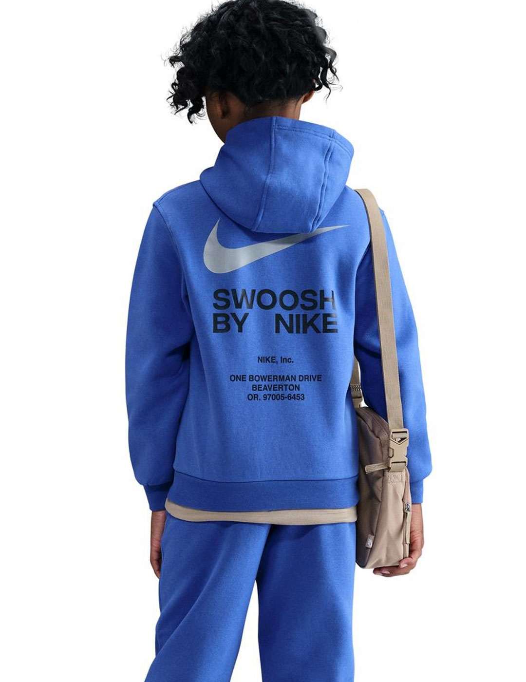 sudaderra nike junior con capucha azul