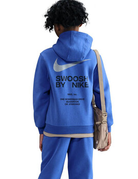 sudaderra nike junior con capucha azul