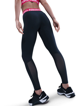 malla mujer NIKE PRO  MID-RISE, negro/rosa