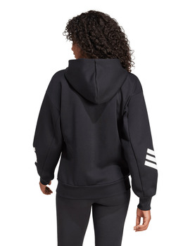 chaqueta adidas mujer abierta con capucha, negro/blanco
