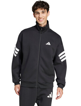 sudadera abierta con cremallera adidas hombre  FI 3S TT, negro/blanco