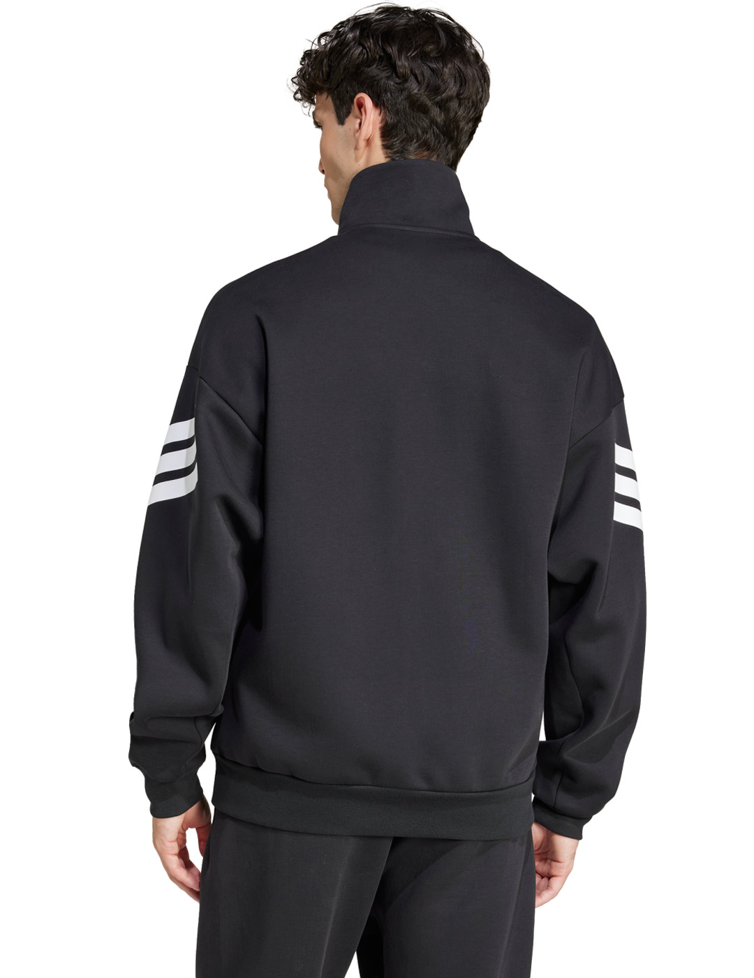 sudadera abierta con cremallera adidas hombre  FI 3S TT, negro/blanco