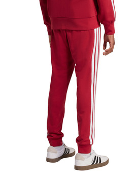 pantalón de chandal adidas hombre tres bandas , granate/beige