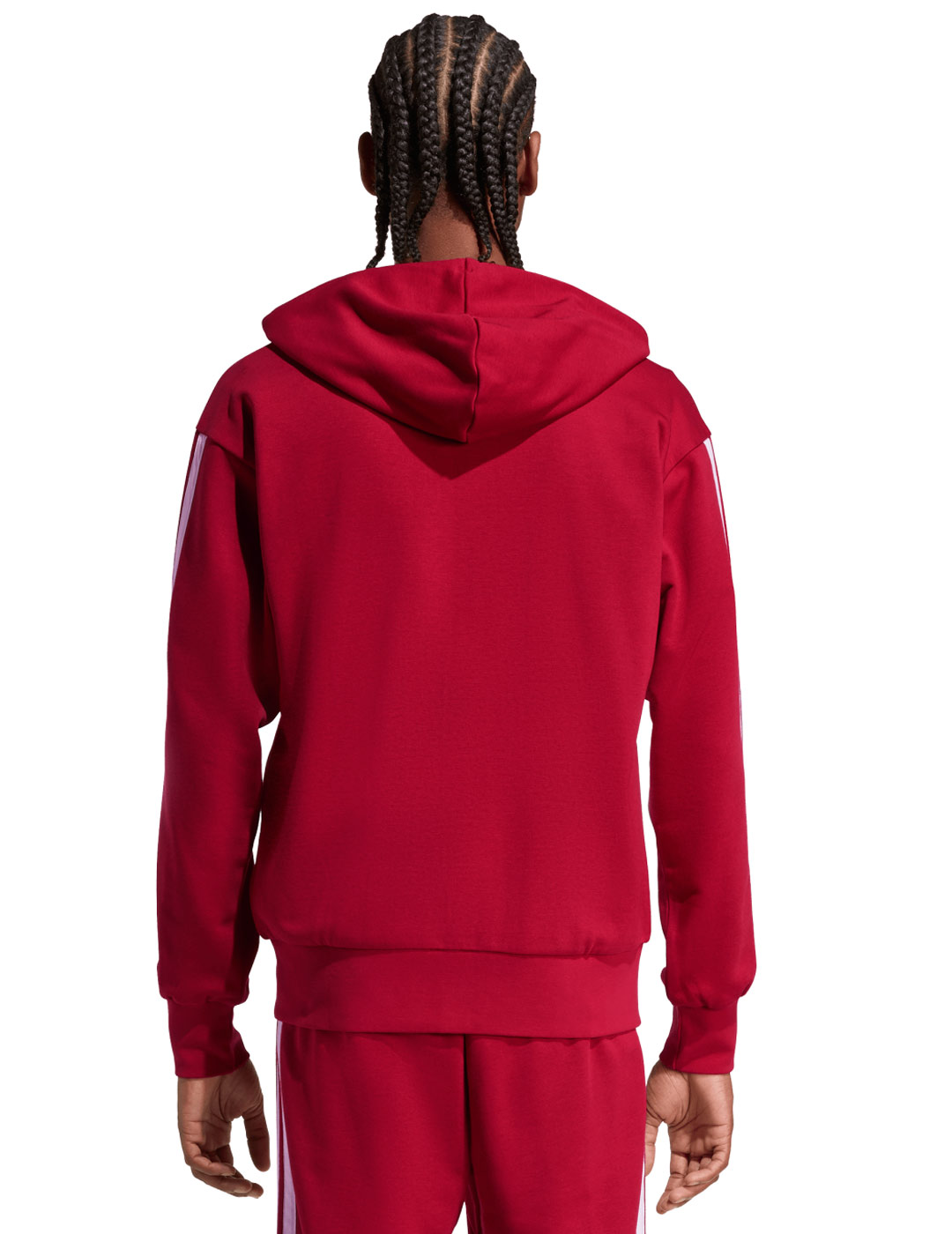 sudadera abierta adidas 3Stripes FT FZ HD, rojo/blanco