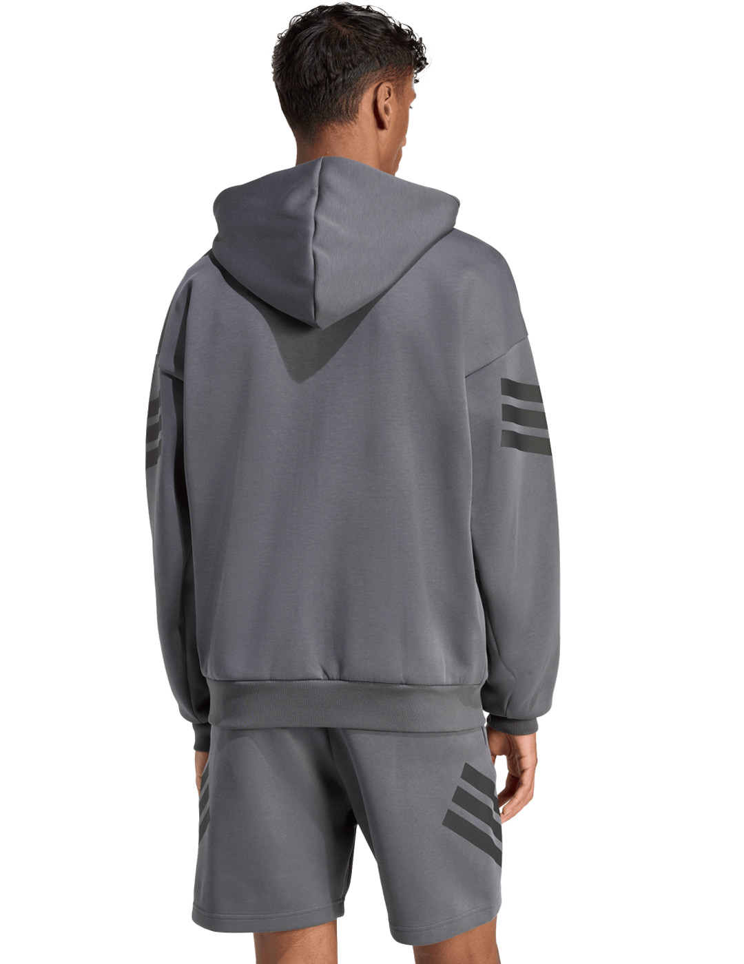 sudadera abierta con capucha adidas FI 3S FZ., gris