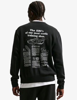 sudadera nike cuello redondo grafico, negro