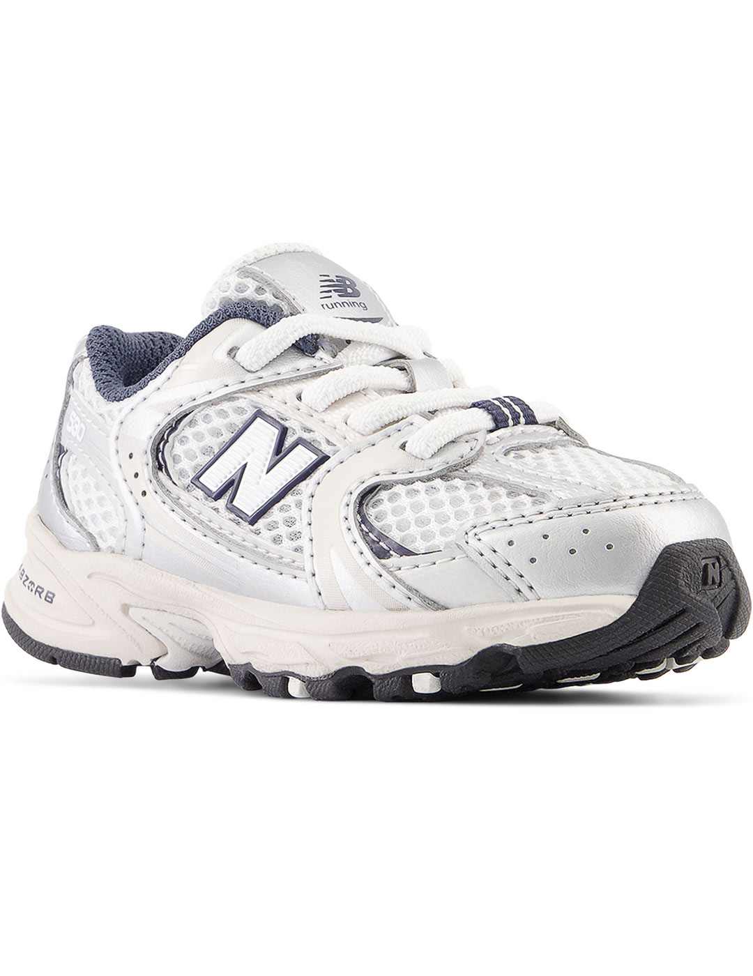 zapatilla new balance bebé 530 BUNGEE, blanco/plata