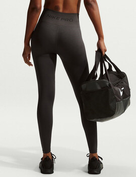 malla larga mujer NIKE PRO SEAMLESS  HIGH-WAIS, gris