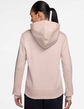 sudadera mujer  con capucha abierta nike PHOENIX, rosa palo
