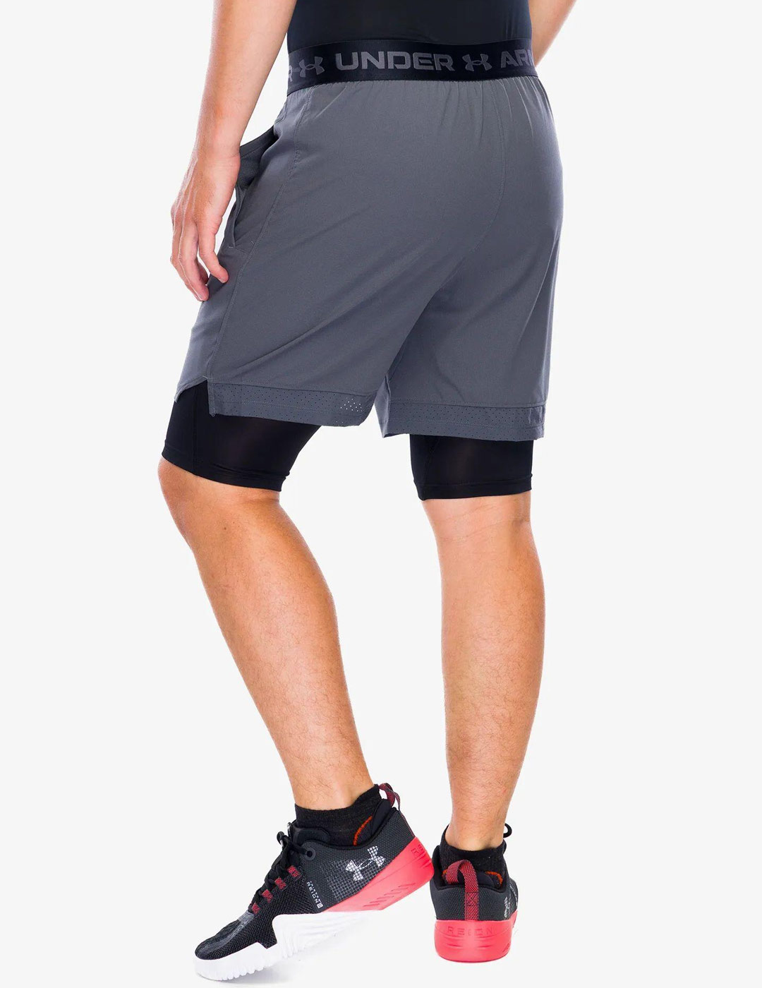 short hombre under amour con malla interior VANISH 2IN1, gris