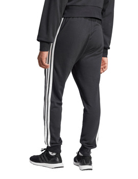 pantalón adidaas hombre tres bandas con puño, negro/blanco