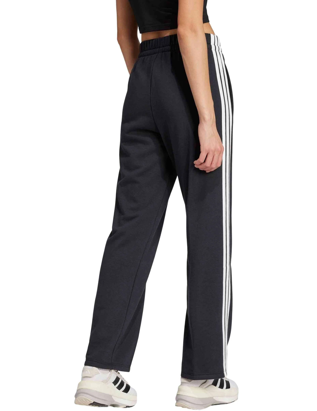 pantalón adidas mujer oversize tres bandas, negro/blanco